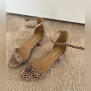 Animal print block heeled sandal